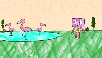 Rookie Robot Explores the World - Rookie and the Flamingo